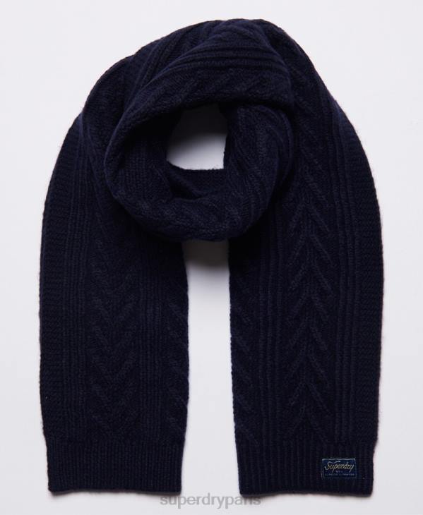 Superdry femmes foulard cable lux D64Z4304 accessoires marine