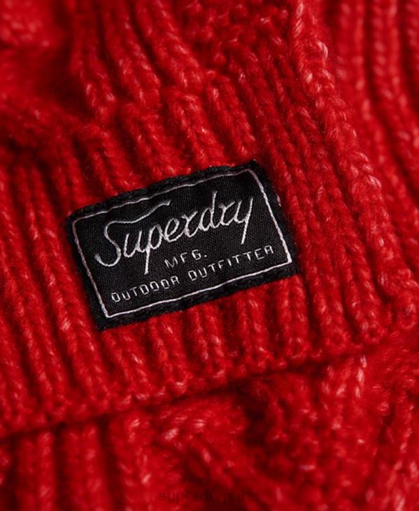 Superdry femmes foulard cable lux D64Z6618 accessoires rouge