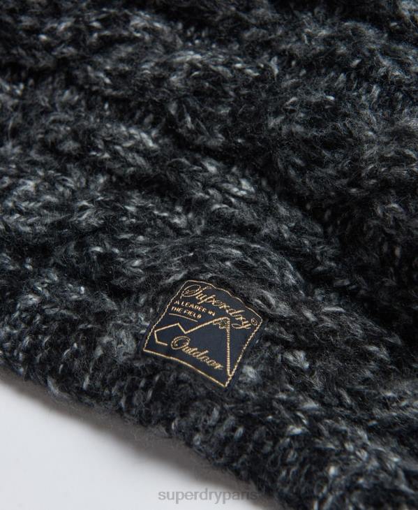 Superdry femmes tour de cou torsadé en tweed D64Z4299 accessoires noir