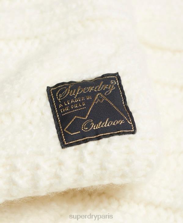Superdry femmes tour de cou torsadé en tweed D64Z4305 accessoires blanc