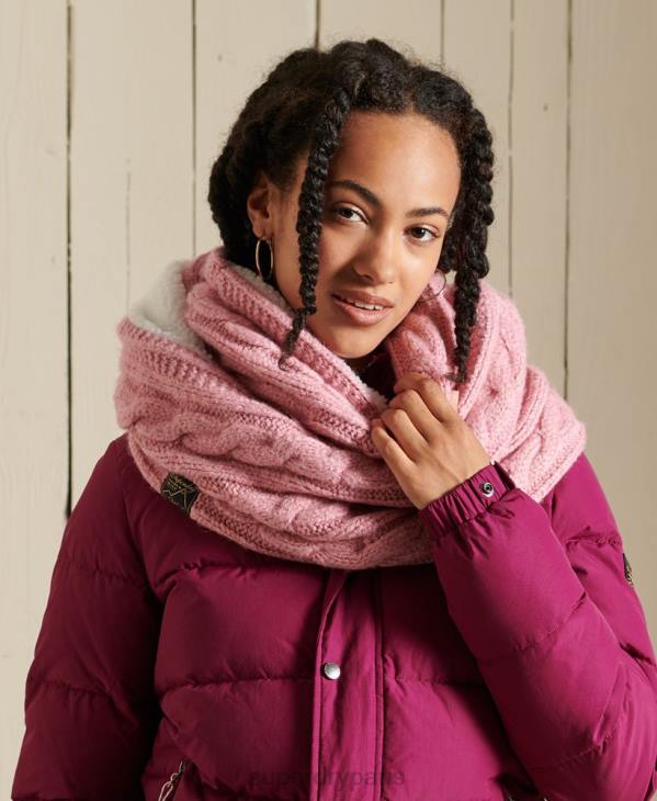 Superdry femmes tour de cou torsadé en tweed D64Z4308 accessoires rose