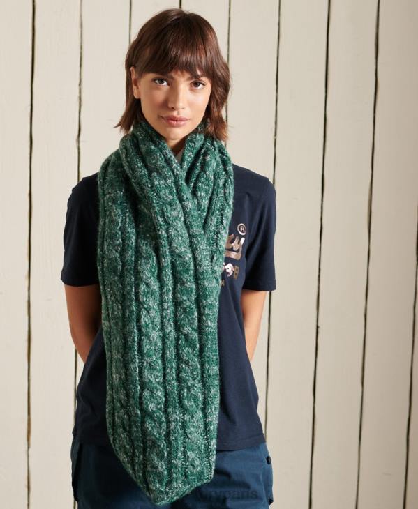 Superdry femmes tour de cou torsadé en tweed D64Z4313 accessoires vert