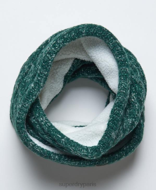 Superdry femmes tour de cou torsadé en tweed D64Z4313 accessoires vert