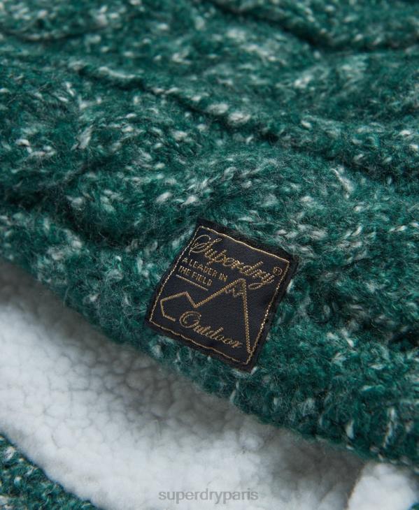 Superdry femmes tour de cou torsadé en tweed D64Z4313 accessoires vert