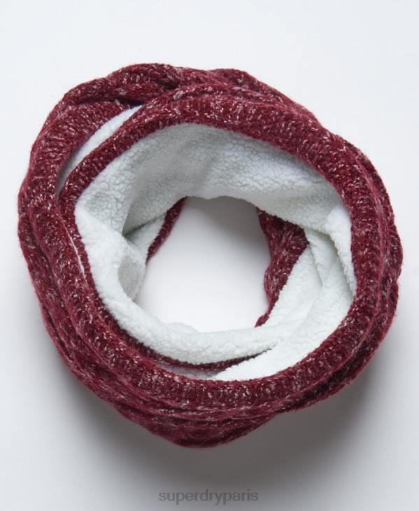 Superdry femmes tour de cou torsadé en tweed D64Z4314 accessoires rouge