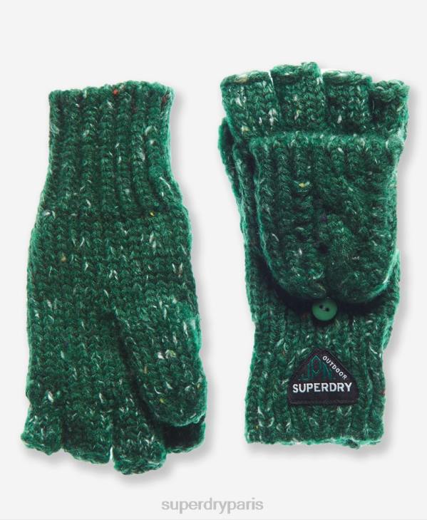 Superdry femmes gants de câble gracie D64Z4322 accessoires vert