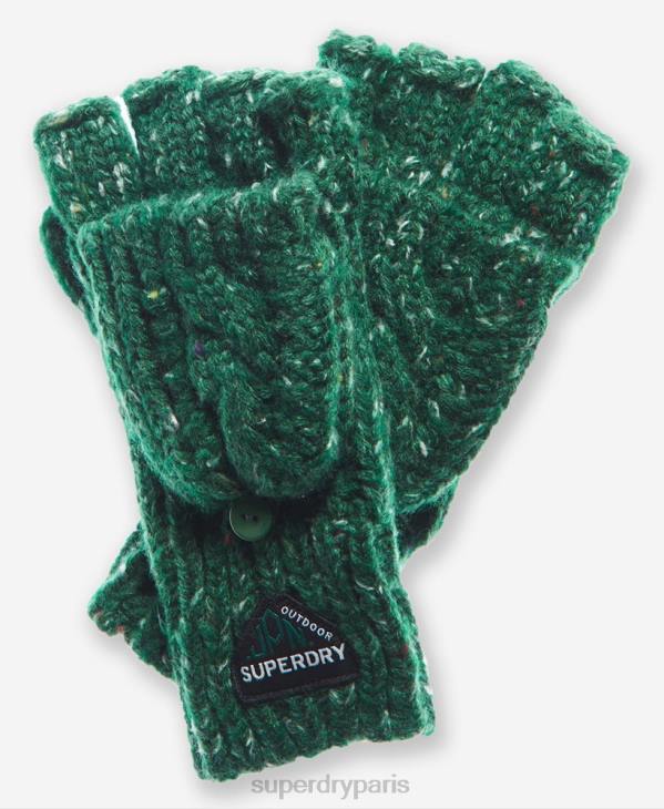 Superdry femmes gants de câble gracie D64Z4322 accessoires vert