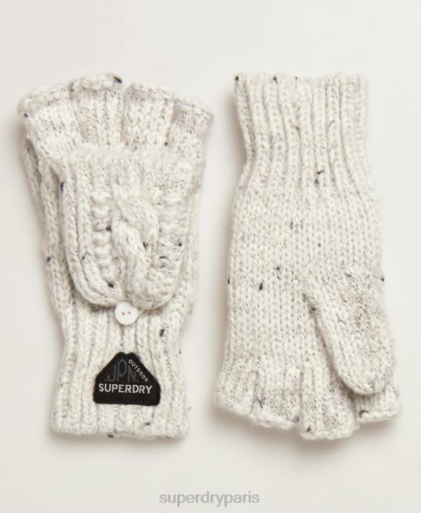 Superdry femmes gants de câble gracie D64Z4344 accessoires blanc
