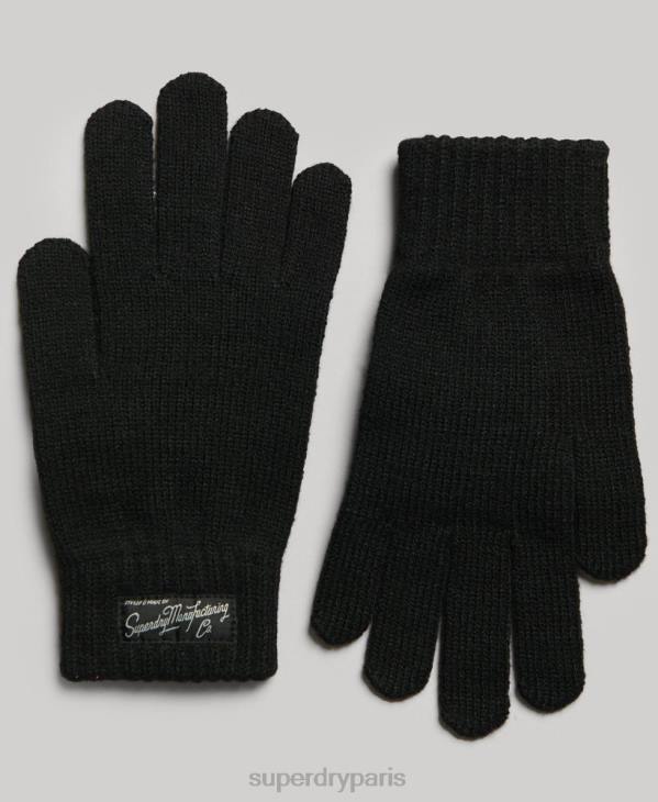 Superdry femmes gants à logo essentiel D64Z1697 accessoires noir