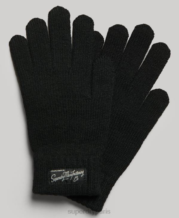 Superdry femmes gants à logo essentiel D64Z1697 accessoires noir