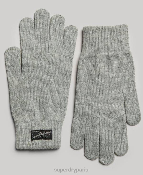 Superdry femmes gants à logo essentiel D64Z1700 accessoires gris