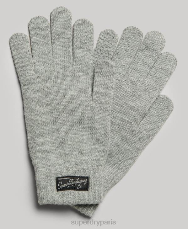 Superdry femmes gants à logo essentiel D64Z1700 accessoires gris