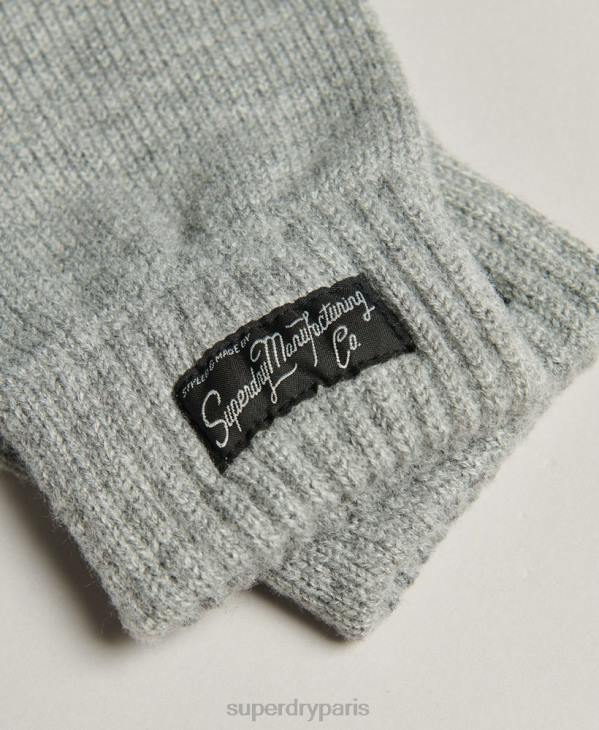 Superdry femmes gants à logo essentiel D64Z1700 accessoires gris