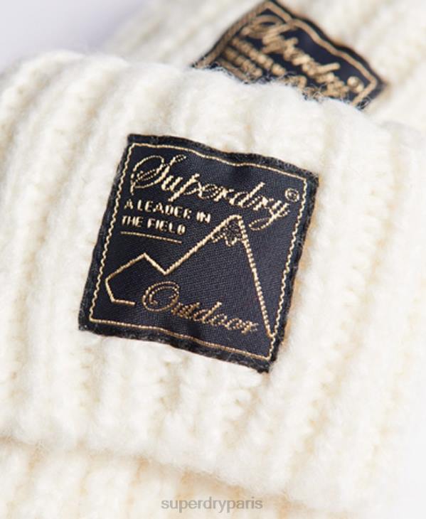 Superdry femmes gants torsadés en tweed D64Z4290 accessoires blanc