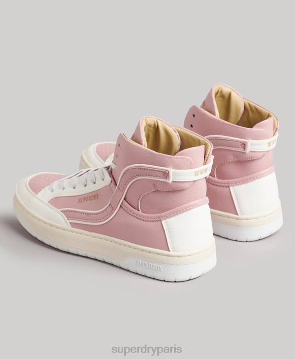 Superdry femmes baskets montantes vintage vegan basket D64Z6673 chaussures rose