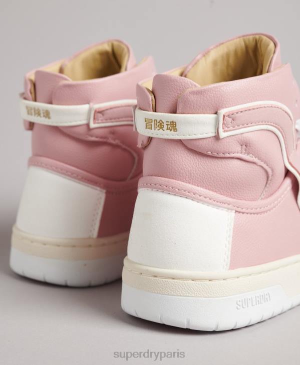 Superdry femmes baskets montantes vintage vegan basket D64Z6673 chaussures rose