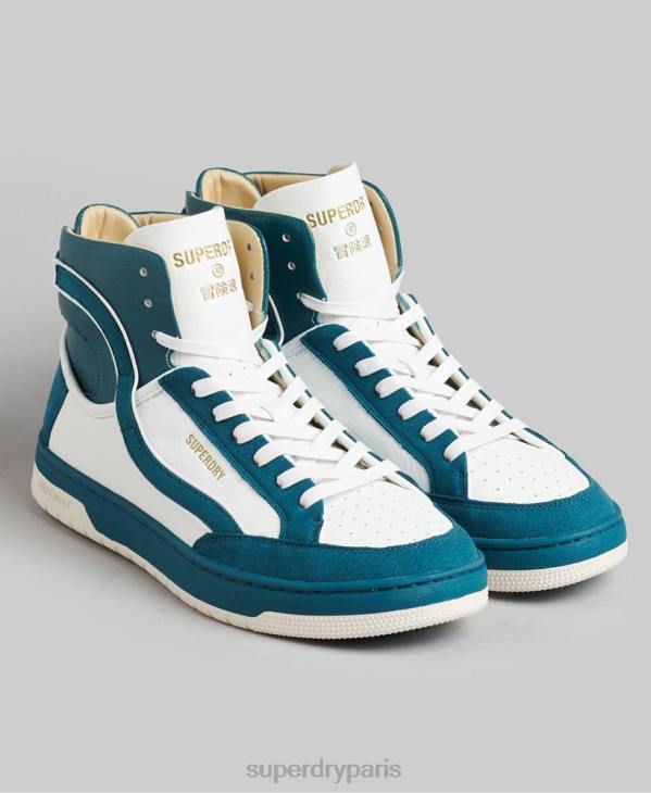 Superdry femmes baskets montantes vintage vegan basket D64Z6731 chaussures bleu