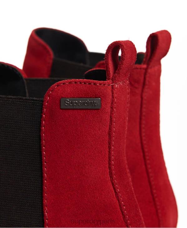 Superdry femmes bottines chelsea en daim millie-lou D64Z4431 chaussures rouge