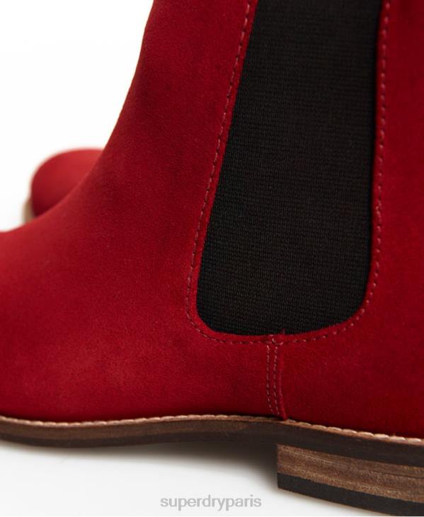 Superdry femmes bottines chelsea en daim millie-lou D64Z4431 chaussures rouge