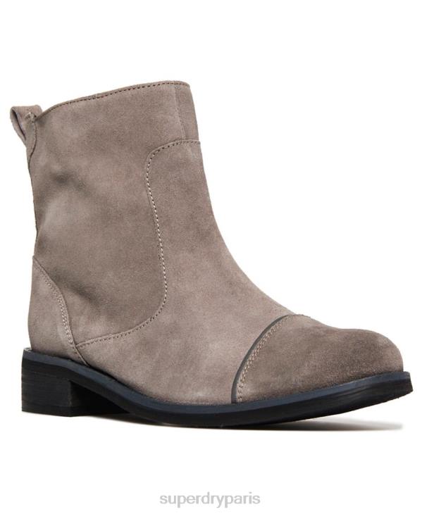 Superdry femmes madilynn bottines zippées élégantes D64Z4433 chaussures gris clair