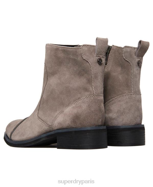 Superdry femmes madilynn bottines zippées élégantes D64Z4433 chaussures gris clair
