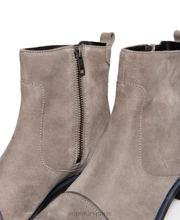 Superdry femmes madilynn bottines zippées élégantes D64Z4433 chaussures gris clair