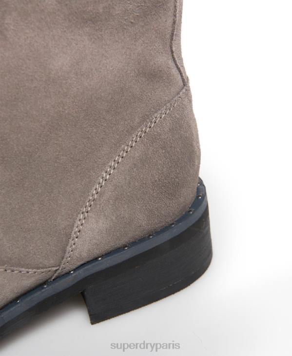 Superdry femmes madilynn bottines zippées élégantes D64Z4433 chaussures gris clair