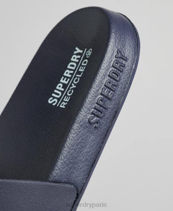 Superdry femmes claquettes de piscine à logo code D64Z4392 chaussures marine