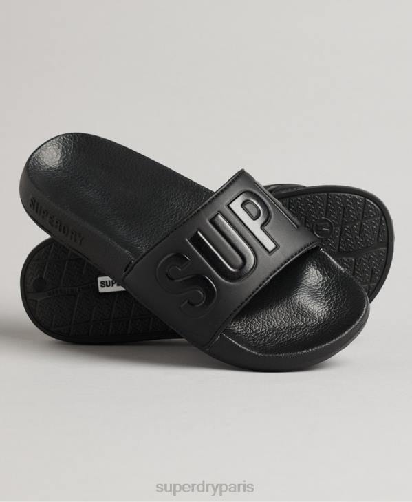 Superdry femmes curseurs de piscine de base D64Z4367 chaussures noir