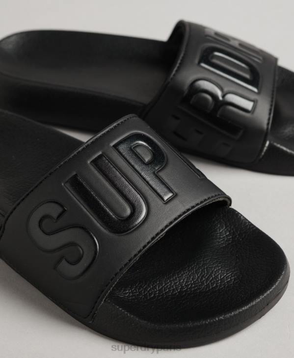 Superdry femmes curseurs de piscine de base D64Z4367 chaussures noir