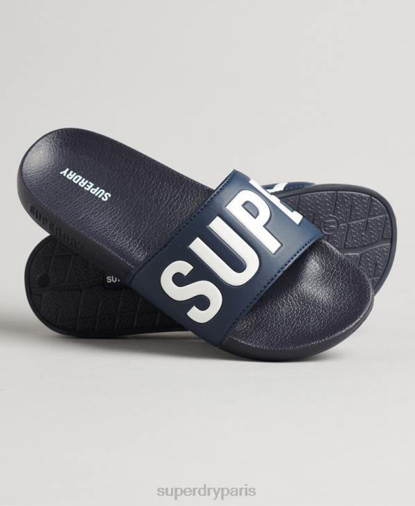 Superdry femmes curseurs de piscine de base D64Z4370 chaussures marine