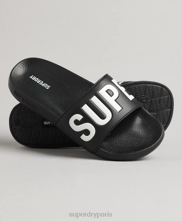 Superdry femmes curseurs de piscine de base D64Z4378 chaussures noir