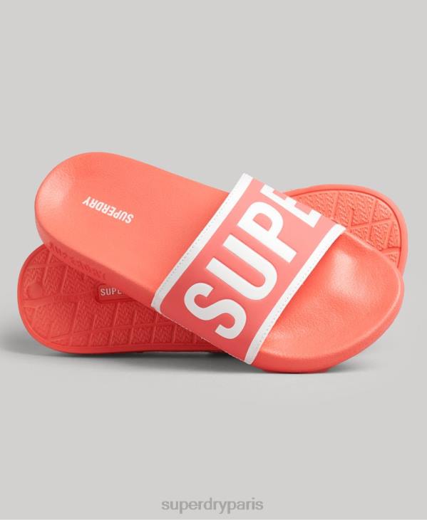 Superdry femmes curseurs de piscine de base D64Z4380 chaussures corail