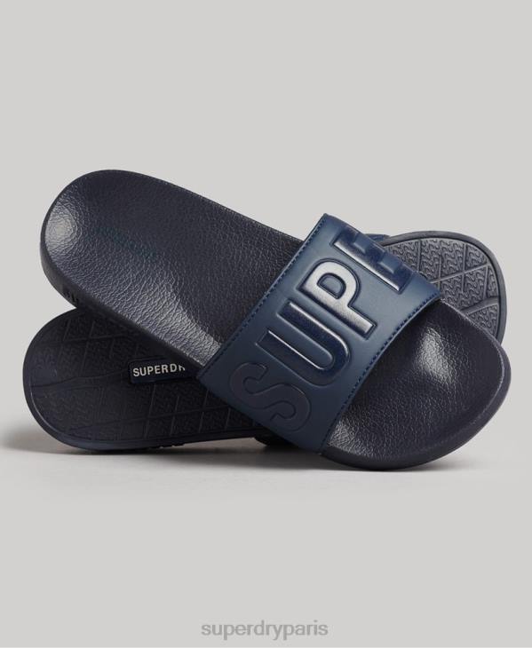 Superdry femmes curseurs de piscine de base D64Z4381 chaussures marine