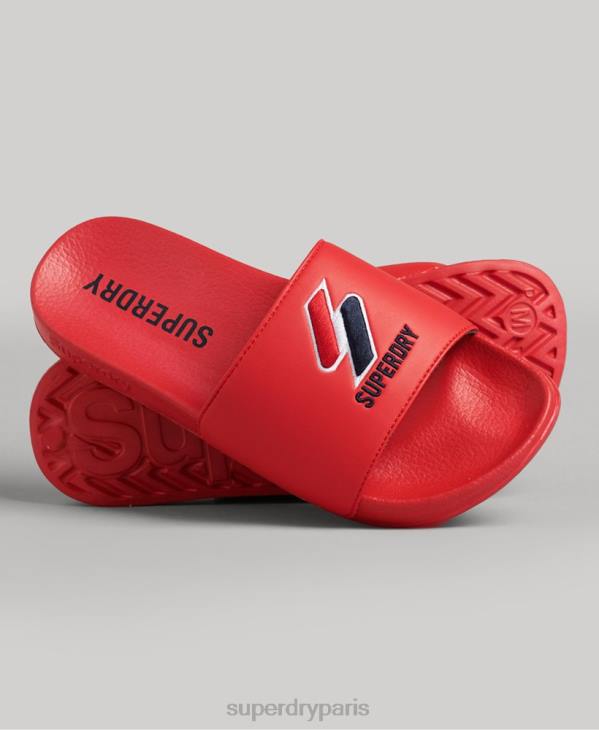Superdry femmes curseurs de piscine de base D64Z4404 chaussures rouge