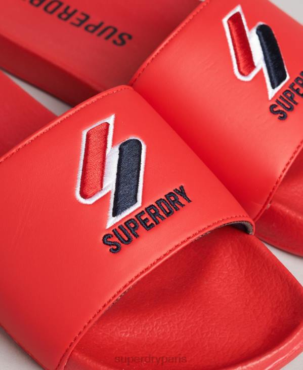 Superdry femmes curseurs de piscine de base D64Z4404 chaussures rouge