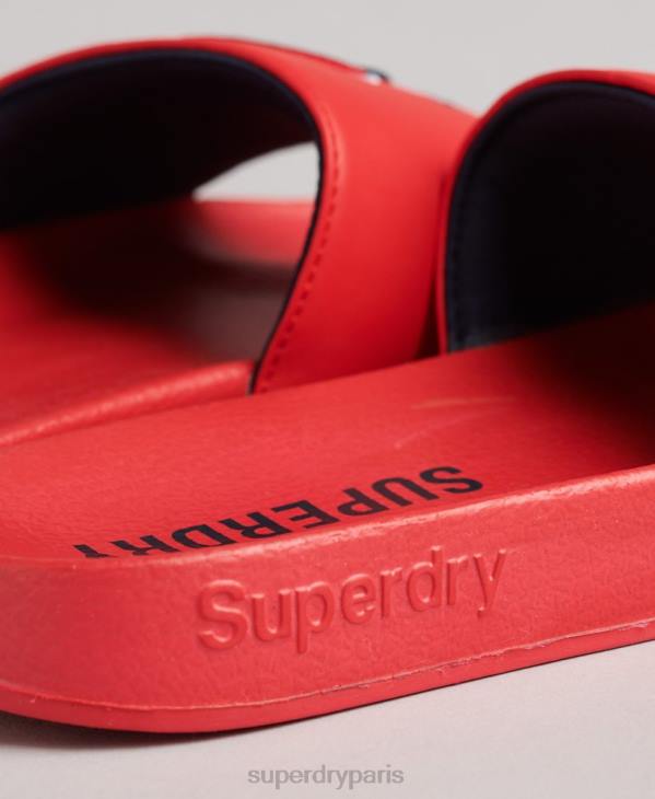 Superdry femmes curseurs de piscine de base D64Z4404 chaussures rouge