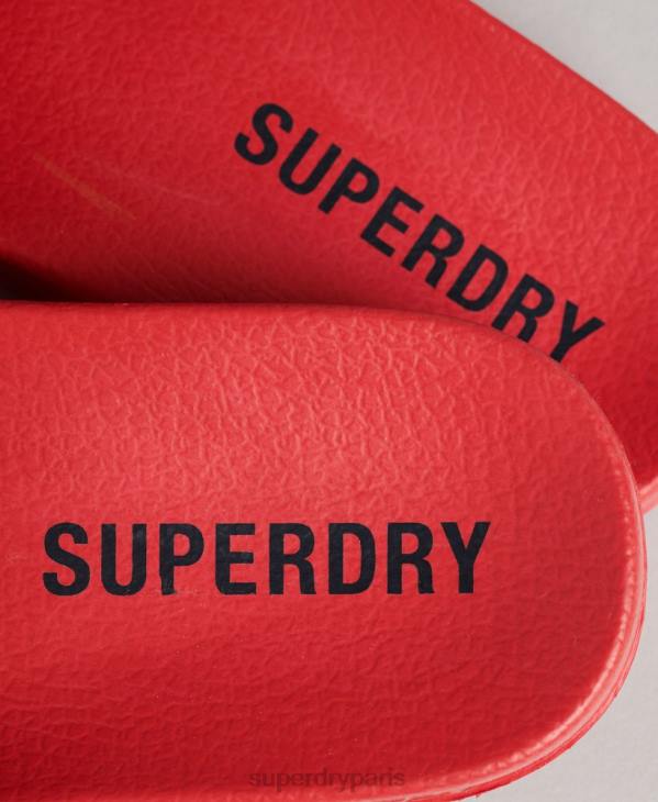 Superdry femmes curseurs de piscine de base D64Z4404 chaussures rouge