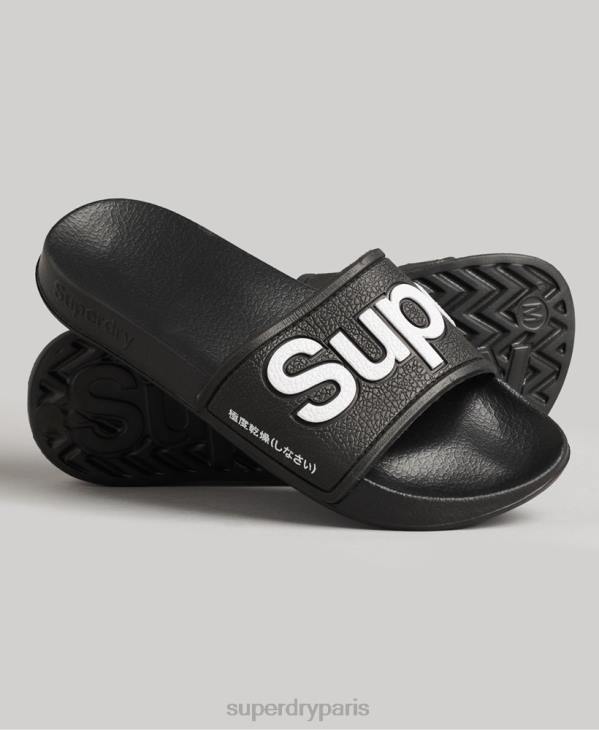 Superdry femmes curseurs de piscine eva D64Z4422 chaussures noir