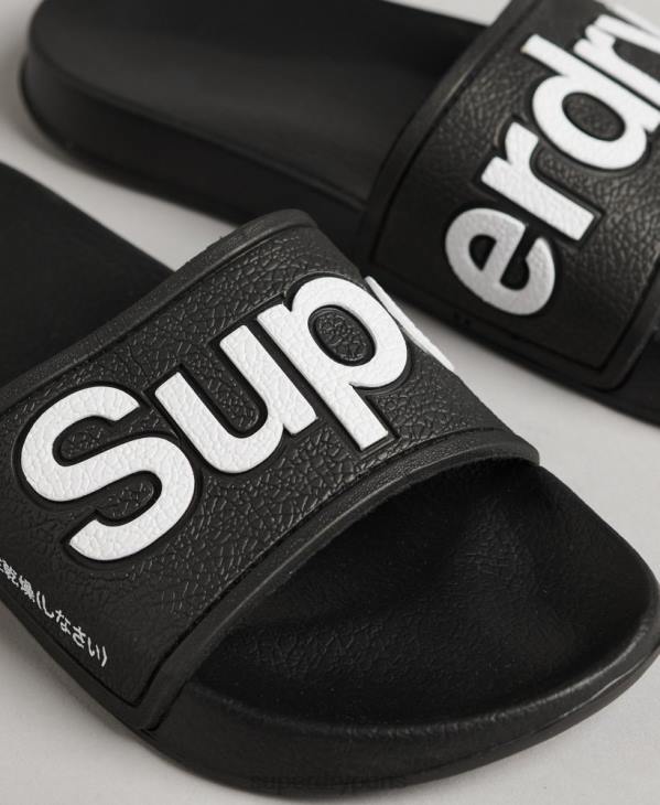 Superdry femmes curseurs de piscine eva D64Z4422 chaussures noir
