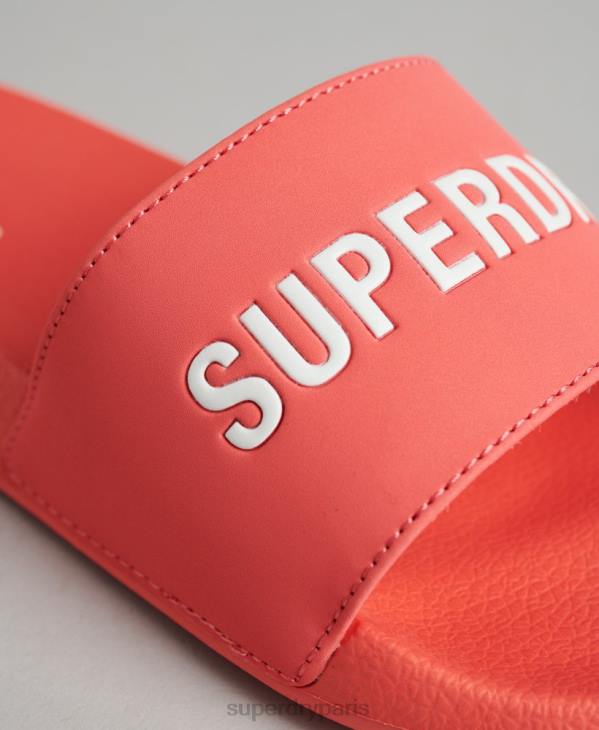 Superdry femmes curseurs de piscine moulés graphiques D64Z4411 chaussures corail