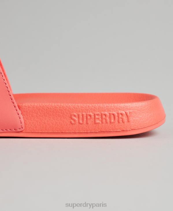 Superdry femmes curseurs de piscine moulés graphiques D64Z4411 chaussures corail