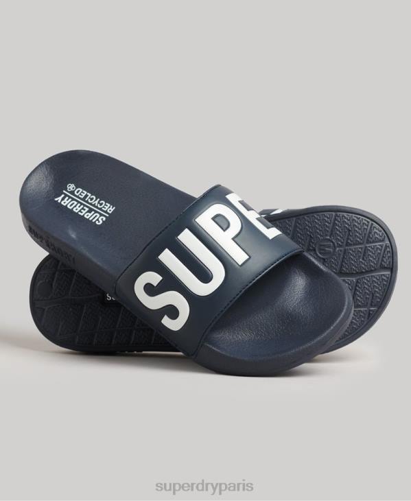 Superdry femmes curseurs de pool de noyau de code D64Z4359 chaussures marine