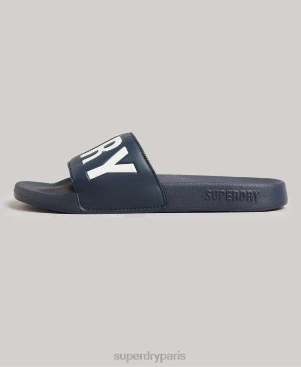 Superdry femmes curseurs de pool de noyau de code D64Z4359 chaussures marine