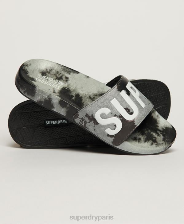 Superdry femmes sliders vegan tie-dye D64Z2003 chaussures noir