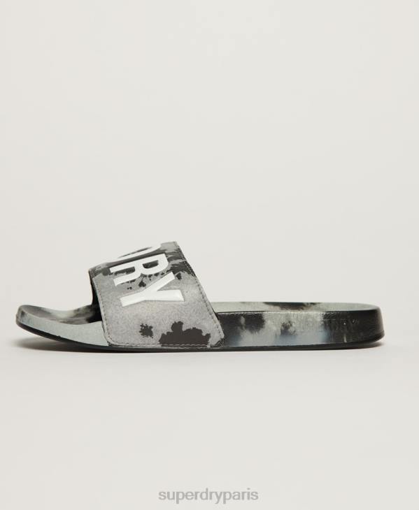 Superdry femmes sliders vegan tie-dye D64Z2003 chaussures noir