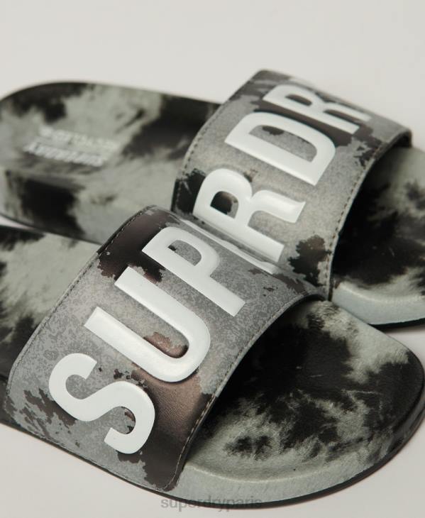 Superdry femmes sliders vegan tie-dye D64Z2003 chaussures noir