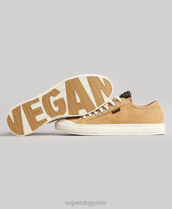 Superdry femmes baskets basses vintage végétaliennes en faux vulc D64Z4347 chaussures beige