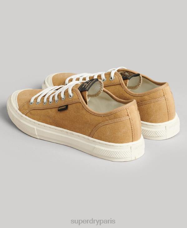 Superdry femmes baskets basses vintage végétaliennes en faux vulc D64Z4347 chaussures beige