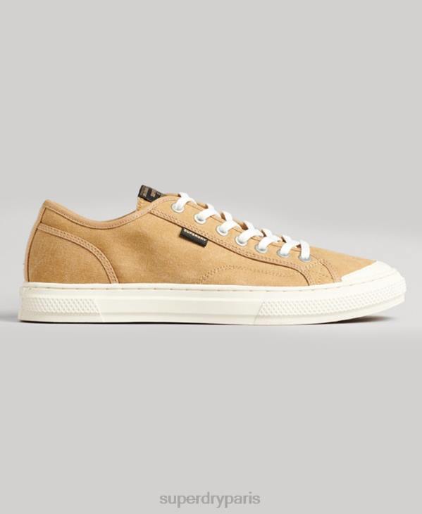 Superdry femmes baskets basses vintage végétaliennes en faux vulc D64Z4347 chaussures beige
